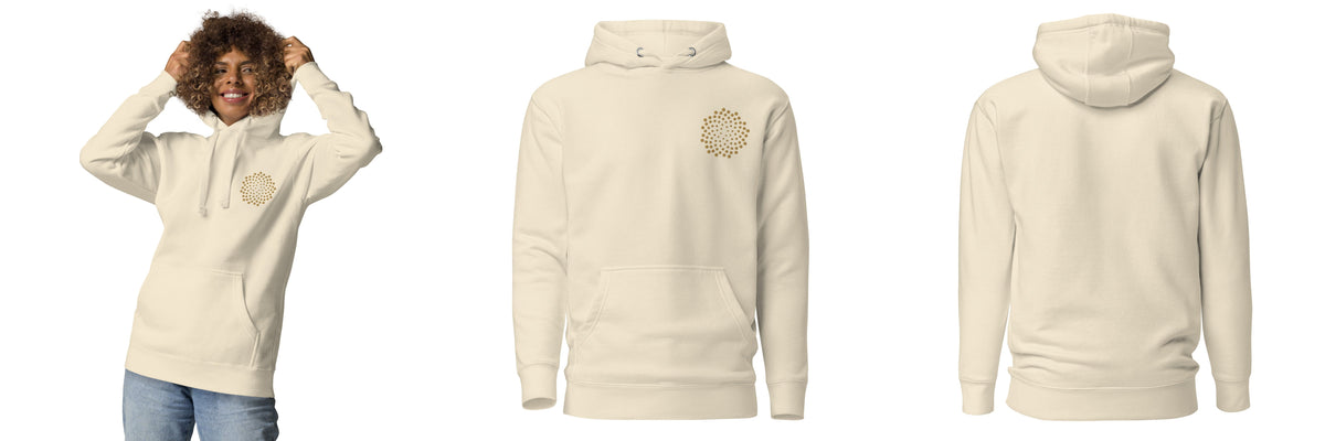 Elevate: Golden Ratio Sounds Unisex Embroidery Hoodie - Bone