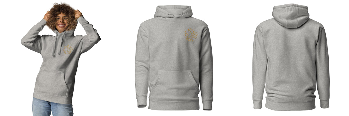Elevate: Golden Ratio Sounds Unisex Embroidery Hoodie - Carbon Grey