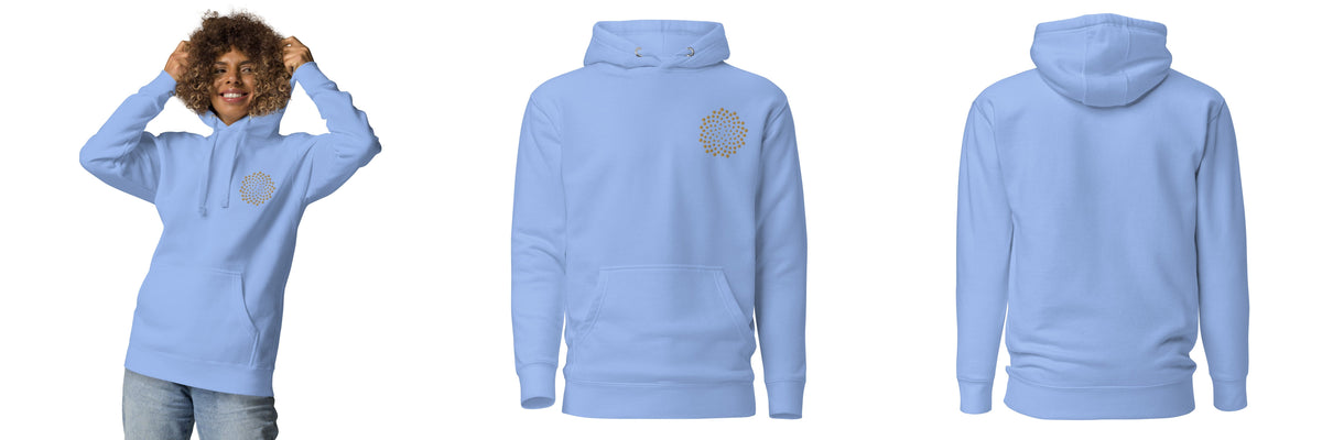 Elevate: Golden Ratio Sounds Unisex Embroidery Hoodie - Carolina Blue