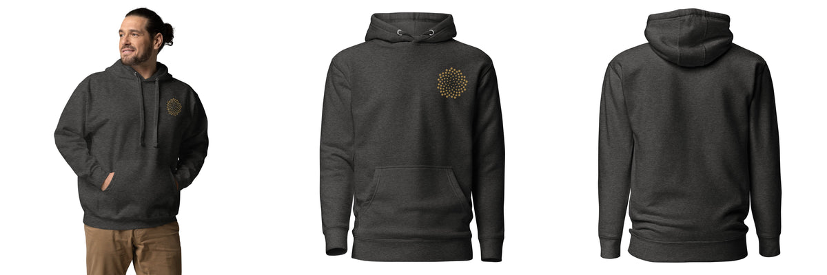 Elevate: Golden Ratio Sounds Unisex Embroidery Hoodie - Charcoal Heather