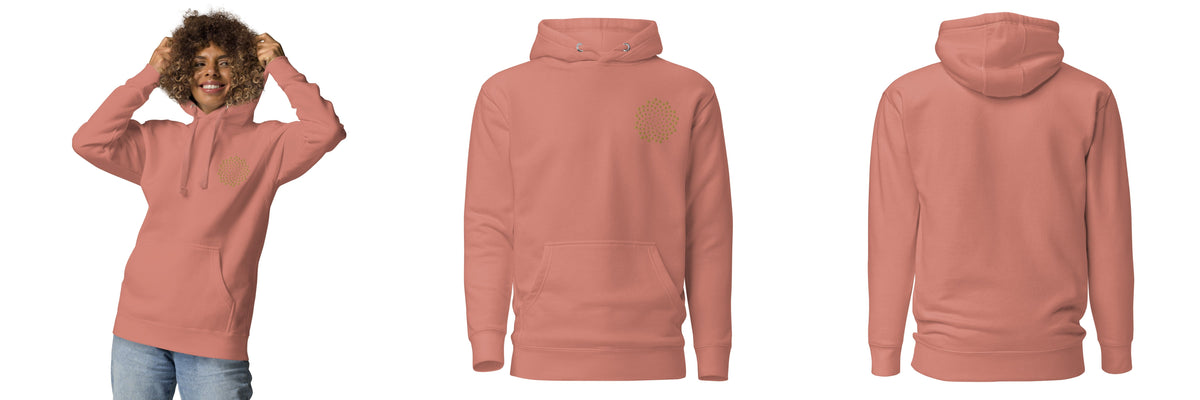 Elevate: Golden Ratio Sounds Unisex Embroidery Hoodie - Dusty Rose
