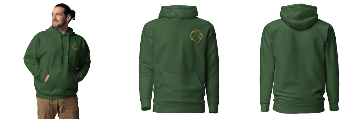 Elevate: Golden Ratio Sounds Unisex Embroidery Hoodie - Forest Green
