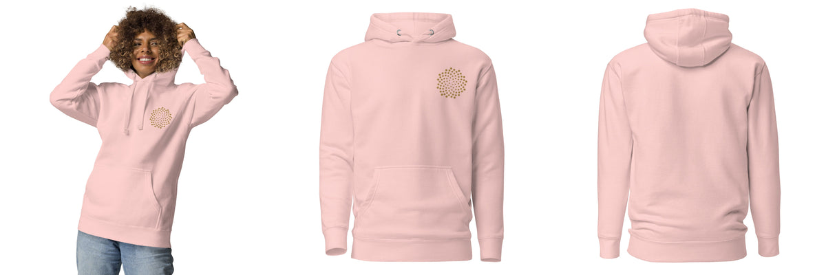 Elevate: Golden Ratio Sounds Unisex Embroidery Hoodie - Light Pink