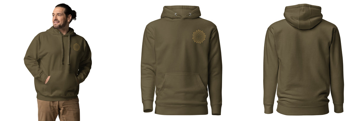 Elevate: Golden Ratio Sounds Unisex Embroidery Hoodie - Military Green