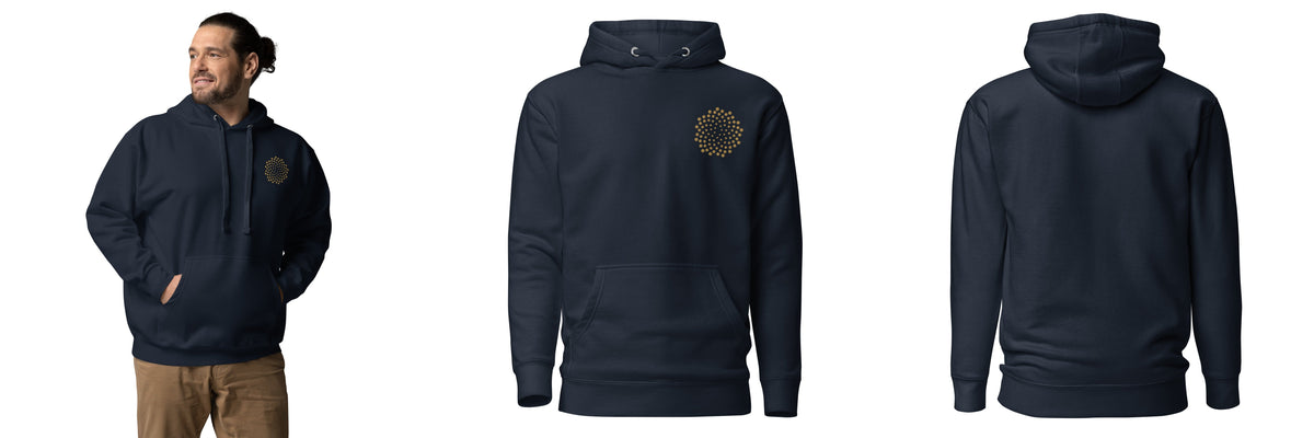 Elevate: Golden Ratio Sounds Unisex Embroidery Hoodie - Navy Blazer