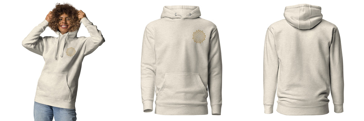 Elevate: Golden Ratio Sounds Unisex Embroidery Hoodie - Oatmeal Heather