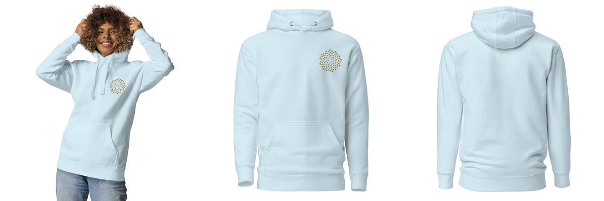 Elevate: Golden Ratio Sounds Unisex Embroidery Hoodie - Sky Blue
