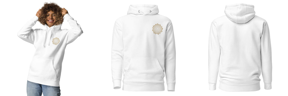 Elevate: Golden Ratio Sounds Unisex Embroidery Hoodie - White