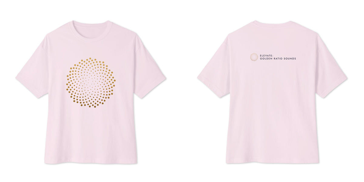 Elevate: Golden Ratio Sounds Unisex Oversized Boxy Tee - Soft Pink
