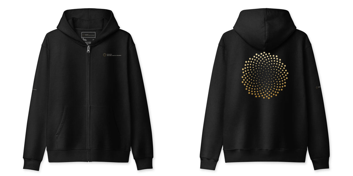 Elevate: Golden Ratio Sounds Unisex Full Zip Hoodie - Black