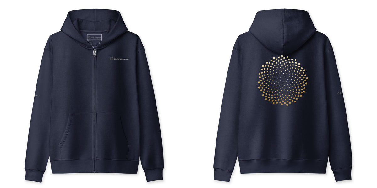 Elevate: Golden Ratio Sounds Unisex Full Zip Hoodie - Navy