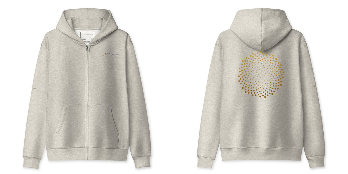 Elevate: Golden Ratio Sounds Unisex Full Zip Hoodie - Vintage Heather Grey